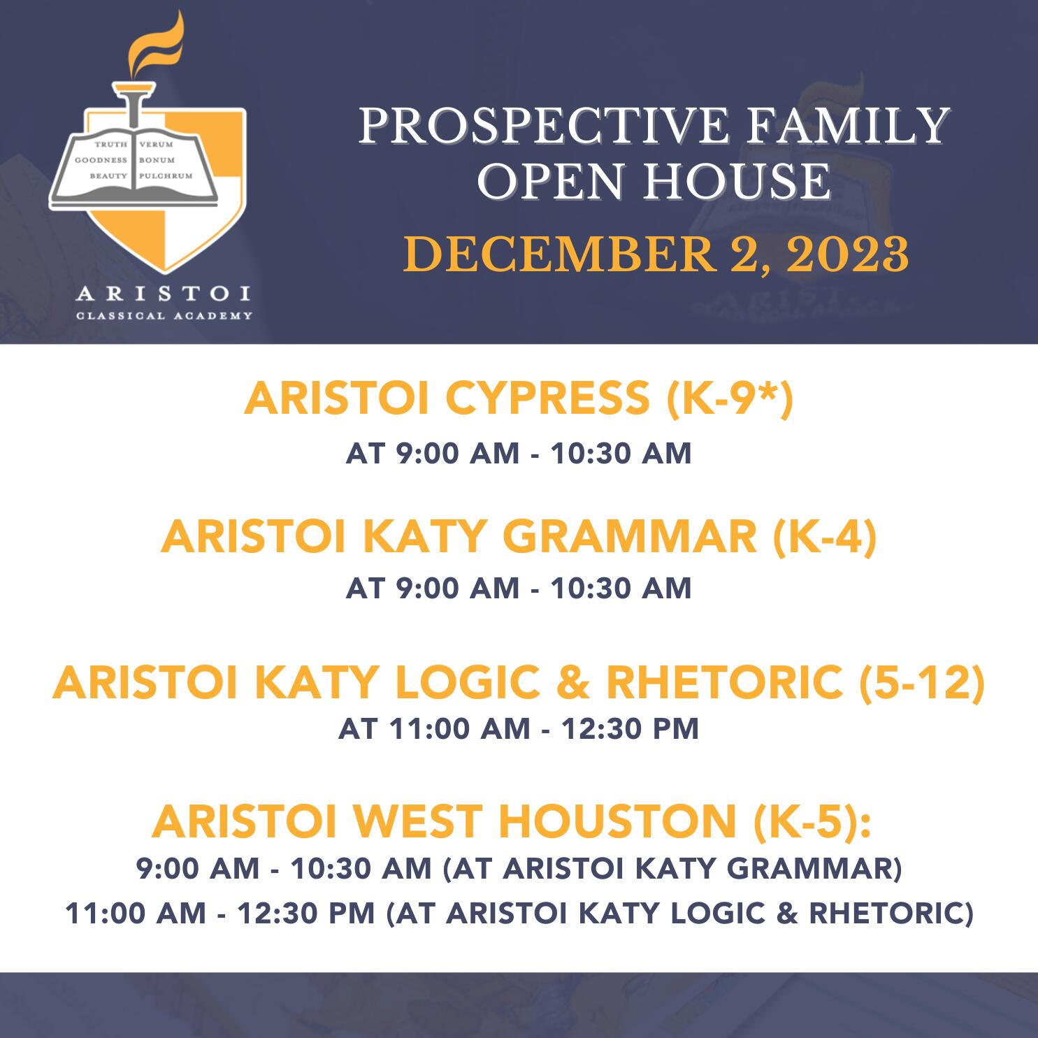 Prospective Family Open House - December 2, 2023